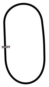 The layout of North Wilkesboro Speedway, the venue where the race was held. NorthWilkesboroSpeedwayMap.svg