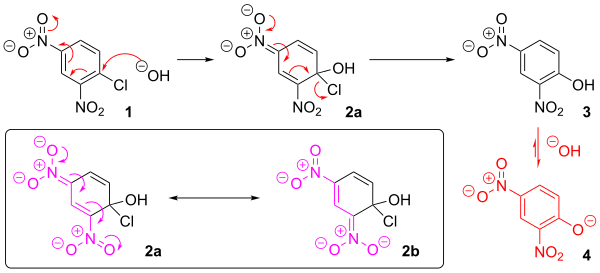 Nucleophilic aromatic substitution Nucleophilic aromatic substitution 2,4-dinitrochlorobenzene.svg