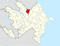 Map of Azerbaijan showing Oghuz Rayon