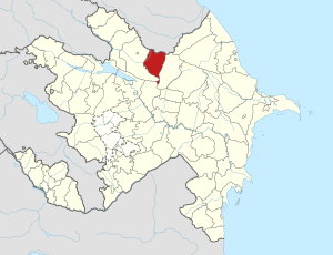 Peta Azerbaijan menunjukan rayon Oguz.
