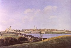 Панорама Нарвы в середине XVIII века