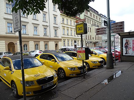 A taxi stand in the Czech Republic