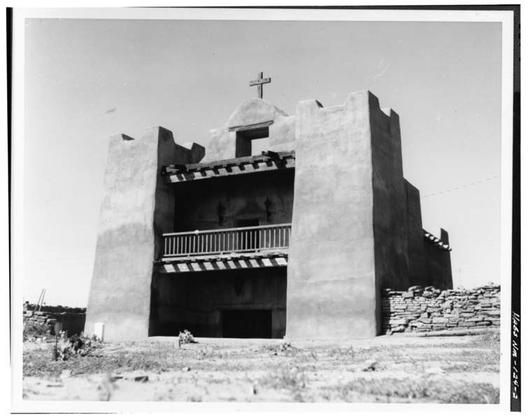 File:PERSPECTIVE VIEW OF EAST (FRONT) AND NORTH SIDE - Mission Nuestra Senora de Guadalupe de Zuni, Zuni Pueblo, Zuni, McKinley County, NM HABS NM,16-ZUNIP,2-2.tif