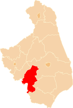 Localização do Condado de Wysokie Mazowieckie na Podláquia.