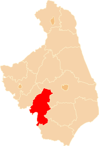 Okres Wysokie Mazowieckie na mapě vojvodství