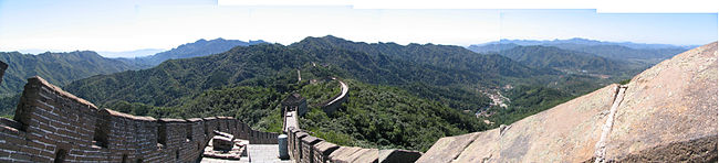 Panorama von der chinesischen Mauer bei Mutianyu