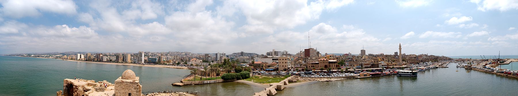 Panorama of Sidon as seen from the top of the Sea Castle, 2009