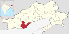 Localizacion del districte de Papum Pare en Arunachal Pradesh.