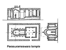 Plan and elevation of the temple Parasurameswara temple plan, Gudimallam Andhra Pradesh India.jpg