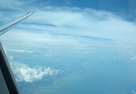 An aerial view looking south over Pinellas County.