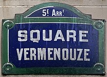 Fichier:Plaque_Square_Vermenouze_-_Paris_V_(FR75)_-_2021-07-27_-_1.jpg