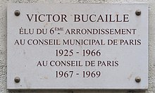 Мемориальная доска Victor Bucaille 85 rue de Vaugirard.jpg