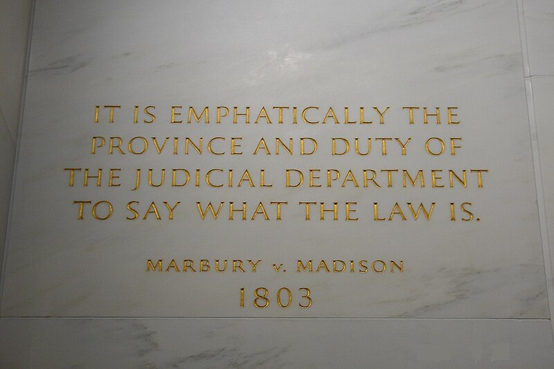 File:Plaque of Marbury v. Madison at SCOTUS Building.JPG