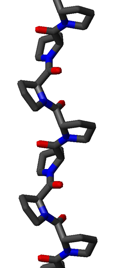 Поли файл. Пролин в Альфа спирали. Полипролиновая спираль. Коллагеновая полипролиновая спираль. Полипролиновые спирали в люцифероферазе.
