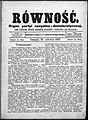 Front page of the Równość magazine, 24 June 1897