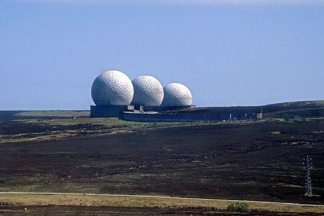 Fylingdales AN/FPS-49 radomes in 1986