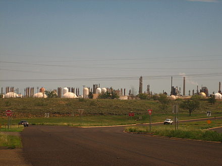 An oil refinery in Borger