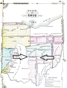 La zona dels refugiats (Ohio) es troba entre les fletxes