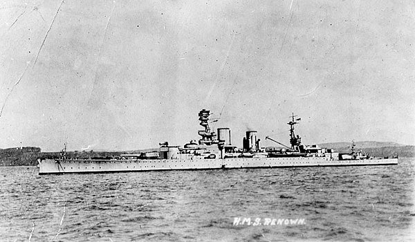 The battlecruiser HMS Renown, in which McGrigor took part in the sinking of the Bismarck
