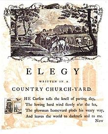 First page of Dodsley's illustrated edition of Gray's Elegy with illustration by Richard Bentley Richard Bentley Elegy header.jpg