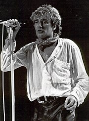 Rod Stewart stayed at number one for three weeks with two singles: "Rhythm of My Heart" and "The Motown Song". Rod Stewart 86.jpg