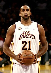 Turiaf in the Los Angeles Lakers uniform. He played for Lakers from 2006 to 2008.