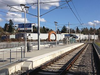 <span class="mw-page-title-main">Southeast Tacoma/Johnson Creek station</span> Light rail station on Oregon, US