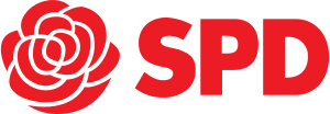 The SPD is a social-democratic party in the centre-left political position in German politics. SPD Party Congress 2019 Logo.svg