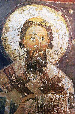Фреска на Свети Сава от Милешевския манастир