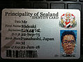 zogenaemde id-kaart uut 'Sealand'.