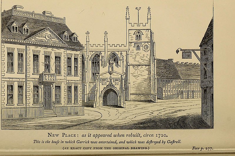 File:Shakespeare's home at New Place, Stratford-upon-Avon (1863) (14598330680).jpg