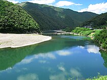 Shimanto-rivier en Iwama-brug