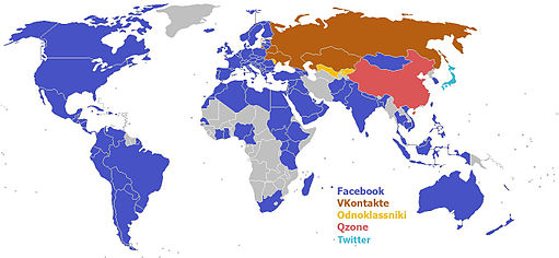 הרשתות החברתיות הפופולריות ביותר לפי מדינה