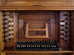 Console de l'orgue de tribune Johann Andreas Silbermann (1762)
