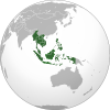 South-East Asia highlighted in green