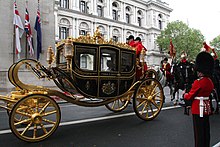 The Diamond Jubilee State Coach, designed and built by Frecklington State Opening of Parliament (27089929645).jpg