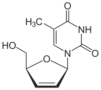 Structural formula of stavudine