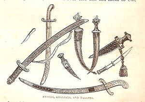 Swords, Khanjars, and Daggers, p. 371 in Thomson, 1859.jpg