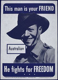 This man is your FRIEND. Australian. He fights for FREEDOM.(U.S. World War II Poster)