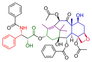 Danishefsky Taxol total synthesis overview from raw material perspective Taxol total synthesis by Danishefsky overview.svg