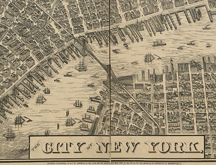 Inset of the title and the Brooklyn bridge Taylor Map - City of New York.jpg