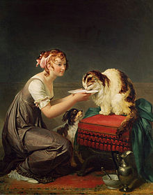 Nineteenth century oil painting, The Cat's Lunch by Marguerite Gerard The Cat's Lunch.jpg