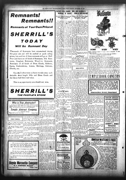 File:The Temple Daily Telegram (Temple, Tex.), Vol. 3, No. 271, Ed. 1 Friday, September 30, 1910 - DPLA - c65e64cfa31cac1cc1b8d929333f9d61 (page 8).jpg