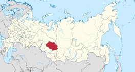 Die ligging van Tomsk-oblast in Rusland.