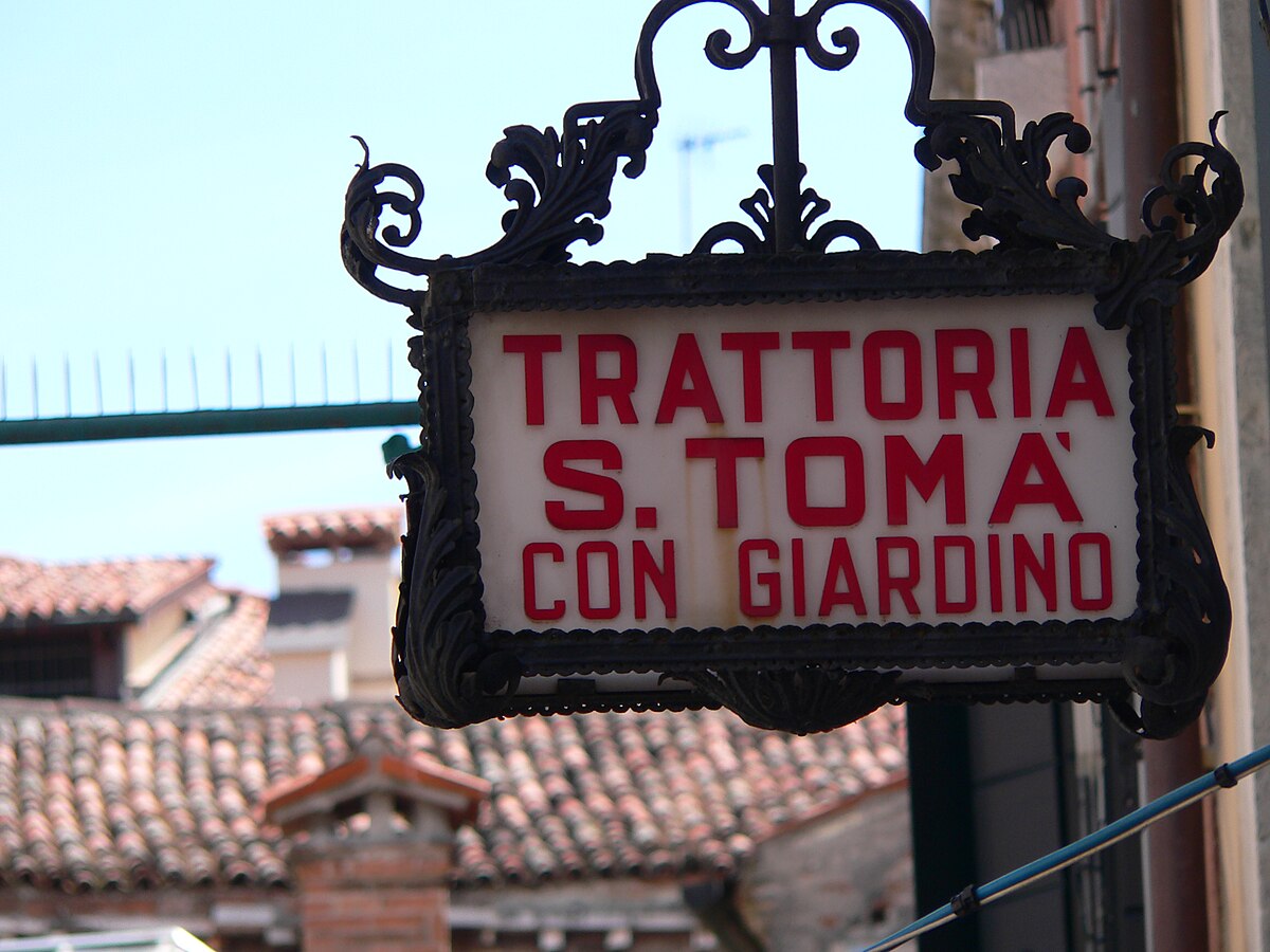 File Trattoria Sign  in Venice jpg Wikimedia Commons