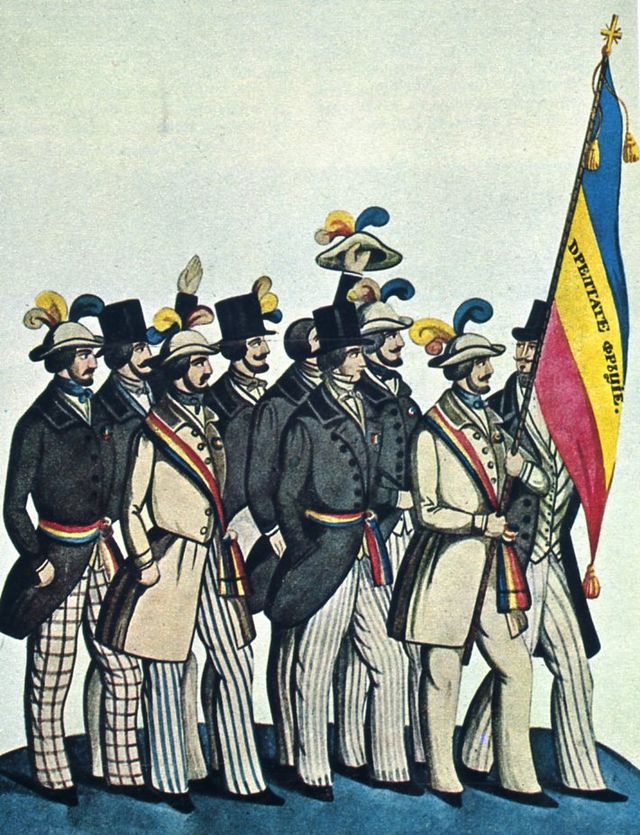 1848 tricolor flag of Romania