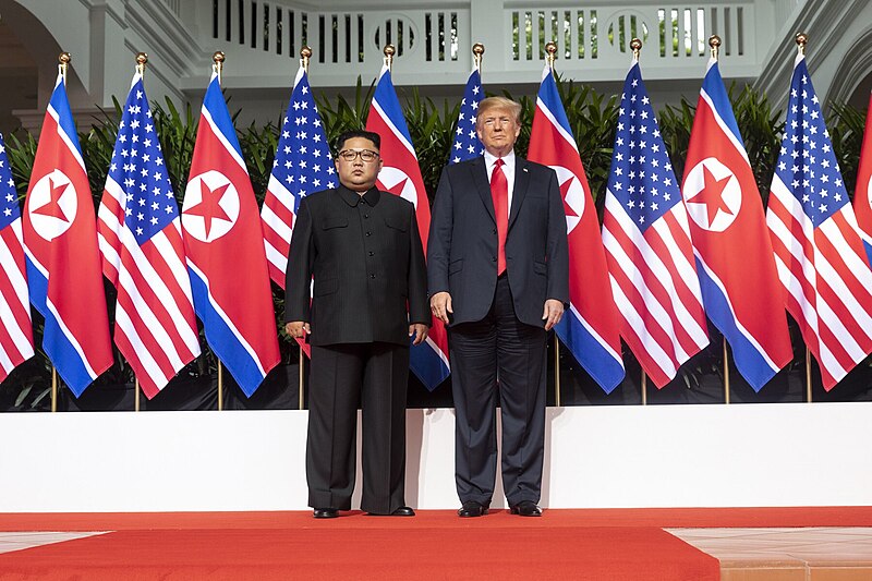 File:Trump and Kim pose a photo before Singapore Summit.jpg