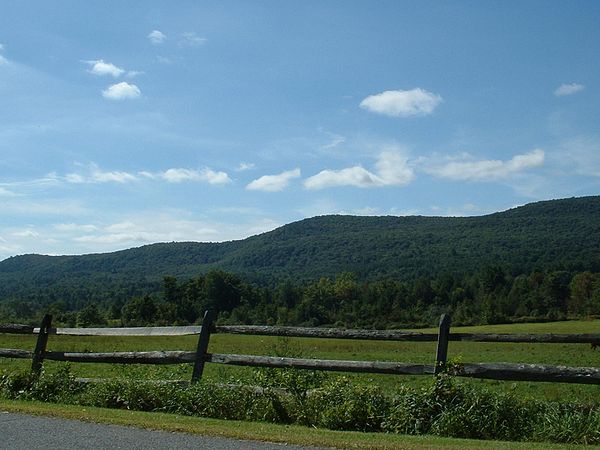 The hills to the south of Tyringham, as seen from Main Road