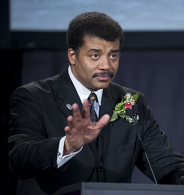 Neil Tyson na celebração do 40° aniversário da missão Apollo 11 no Museu Nacional Aeroespacial em Washington, julho de 2009