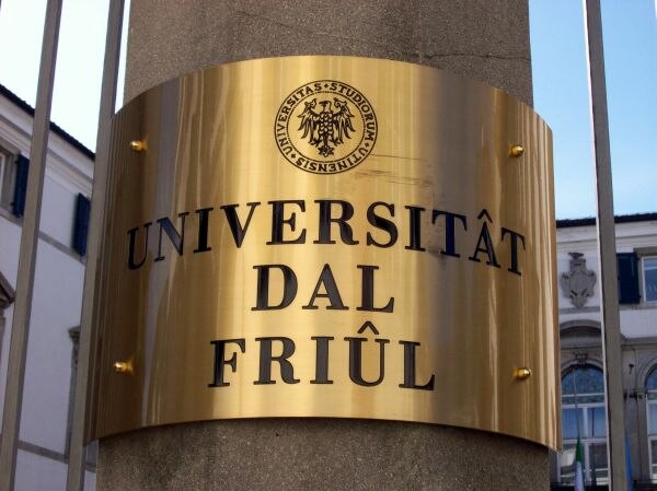 Sign of the University of Friuli (Universitât dâl Friûl) in Udine